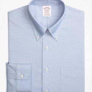 Brooks Brothers Pinpoint Oxford Blue Dress Shirt, Madison Fit, 17.5 x 35